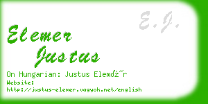 elemer justus business card